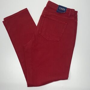 🔥Chaps denim slimming fit  ankle sz 10 New stretch jeans red